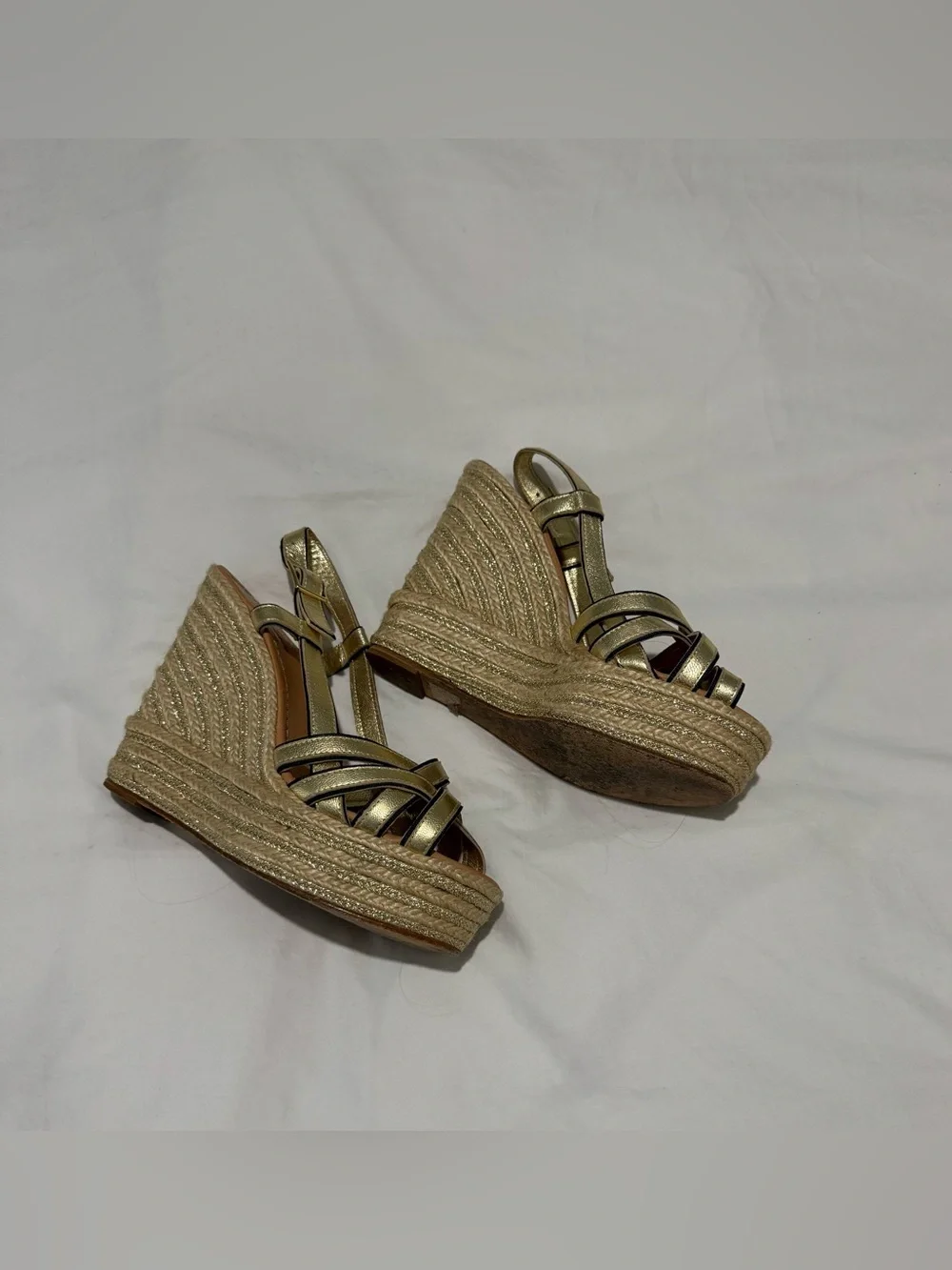 kate spade Metallic Gold Wedge Espadrille Sandals